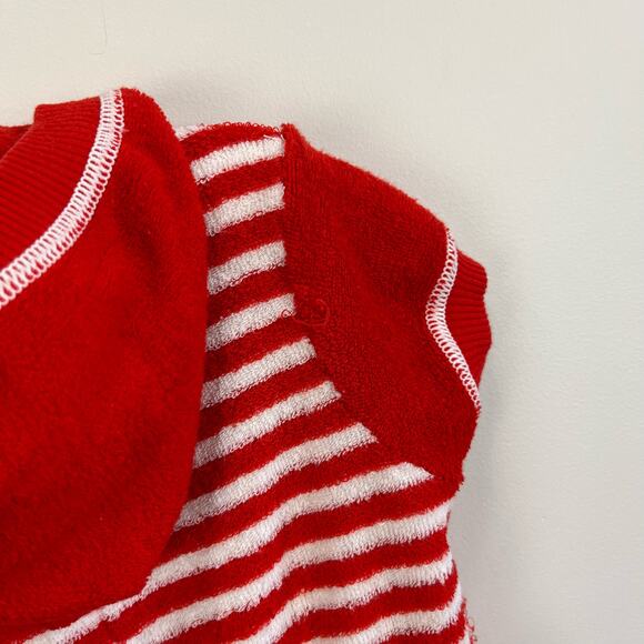 Vintage Carter's Red Striped Terry Romper 24 Months USA - Picture 9 of 10